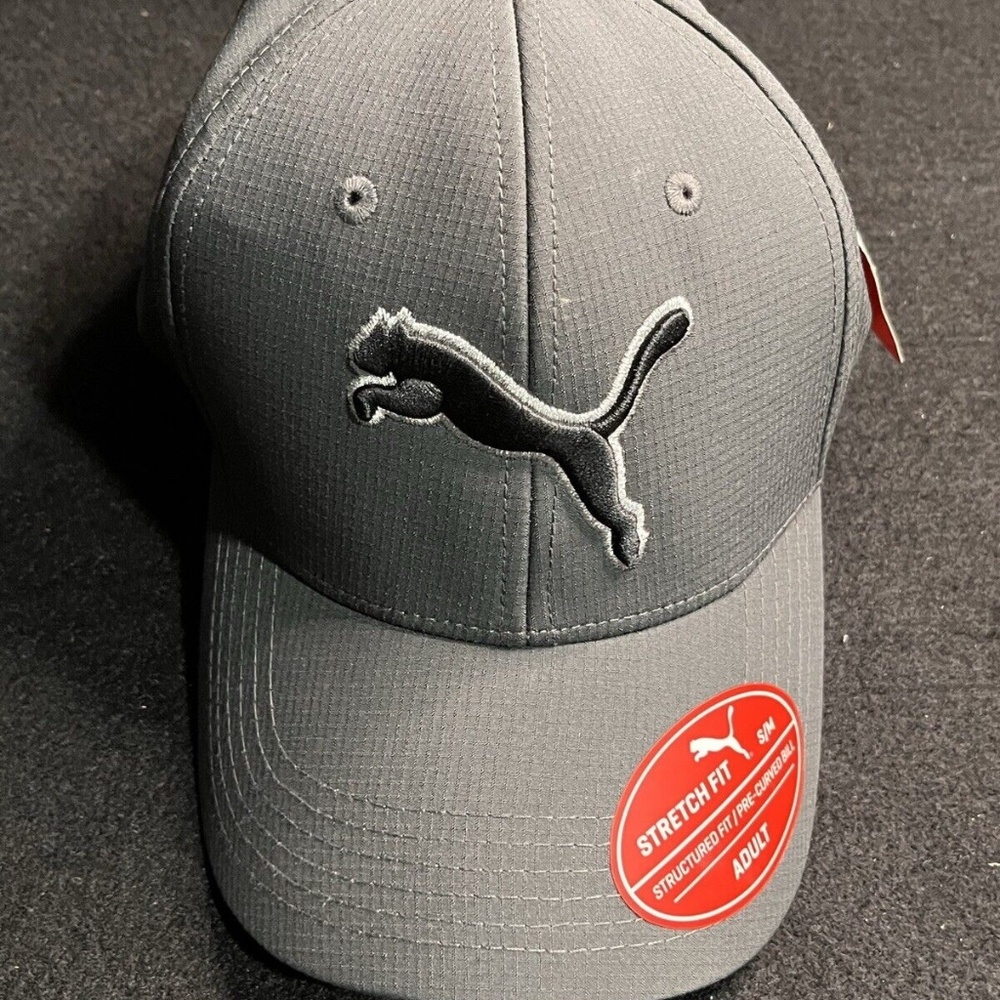 Puma Stretch Fit/Pre-Curved SM/MED. Fit Dark Gray Hat